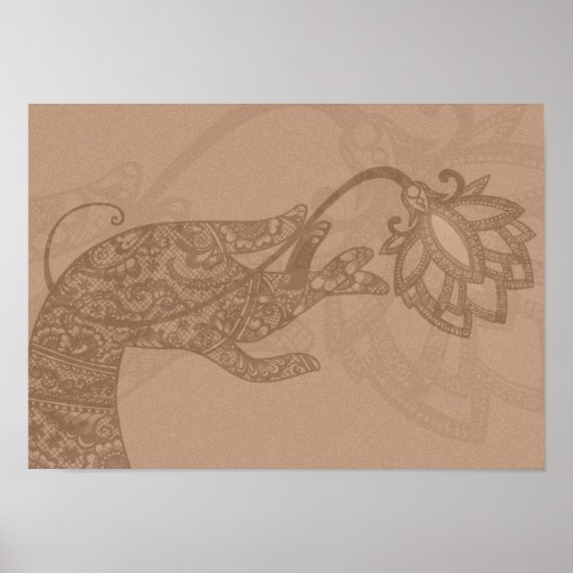 Lotus Mudra Mehndi kleines Poster (Vorne)