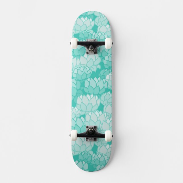 Lotus-Muster 2 Skateboard (Vorderseite)