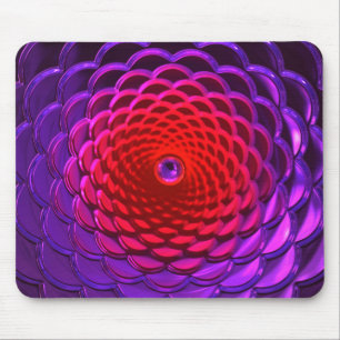 Lotus-Muster-Glas-Kunst 3A-Mauspad Mousepad