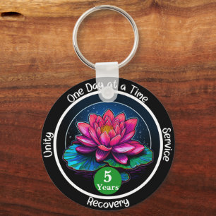 Lotus Nüchternheits-Chip   Individueller 12-Schrit Schlüsselanhänger