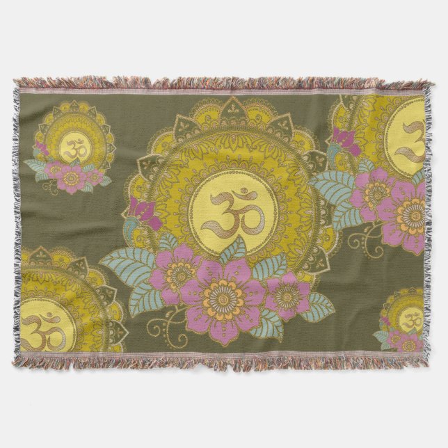 Lotus of the OM - Throw Pillow Decke (Vorderseite)