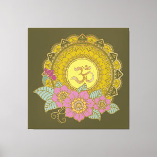 Lotus of the OM - Wrapped Canvas Leinwanddruck