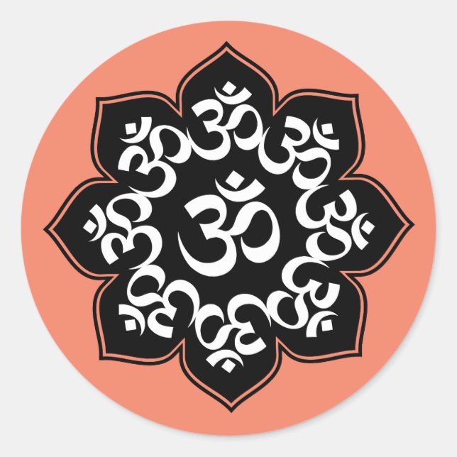 Lotus OM Design Runder Aufkleber (Vorderseite)