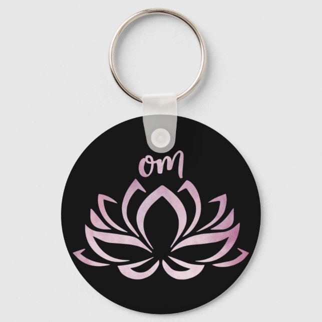 Lotus Om Pink Schlüsselanhänger (Vorderseite)