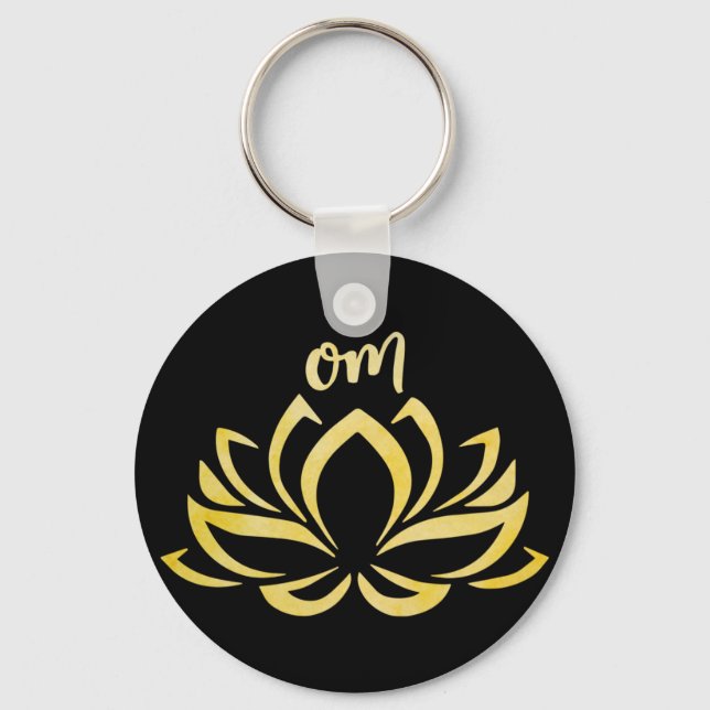 Lotus Om Yellow Schlüsselanhänger (Vorderseite)