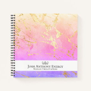 *~* Lotus Pastell Pink Peach Universe Gold AP3   Notizbuch