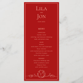 Lotus Personalisiert Wedding Menu Menükarte