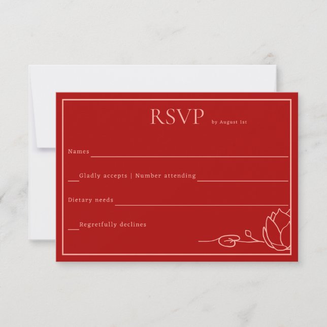 Lotus Personalisiert Wedding RSVP Card (Vorderseite)