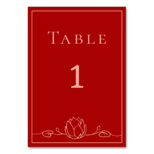 Lotus Personalisiert Wedding Tischnummer Card