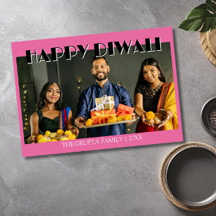 Lotus Pink Traditionelles Foto Frohes Diwali  Feiertagskarte