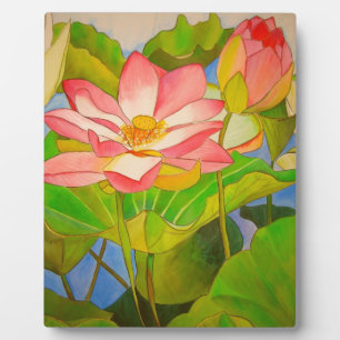Lotus pink Wasserlilie Aquarellmalerei Fotoplatte