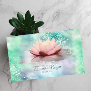Lotus-Pinselstrich-Diamanten grün holografisch Visitenkarte