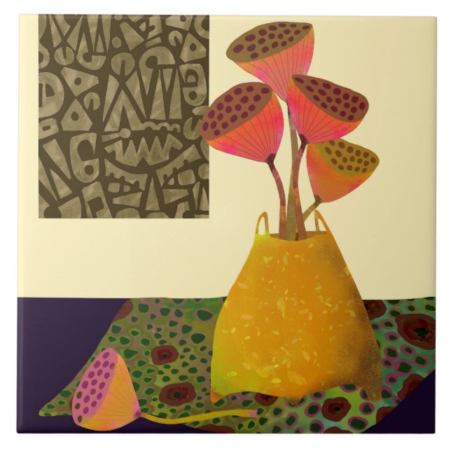 Lotus Pod Keramik Küche Tile Fliese (Vorderseite)