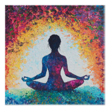 Lotus Pose Glossy Poster: Gelassenheit im Blut
