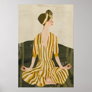 Lotus-Pose-Poster - Meditatives Druckbild für Sie Poster