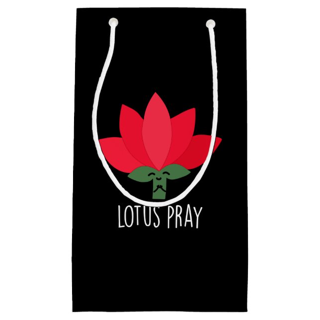 Lotus Pray Funny Pflanze Pun Dark BG Kleine Geschenktüte (Vorderseite)