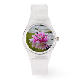 Lotus Print Foto Kristall Detail Uhr
