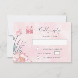 Lotus Red Chinese Wedding RSVP