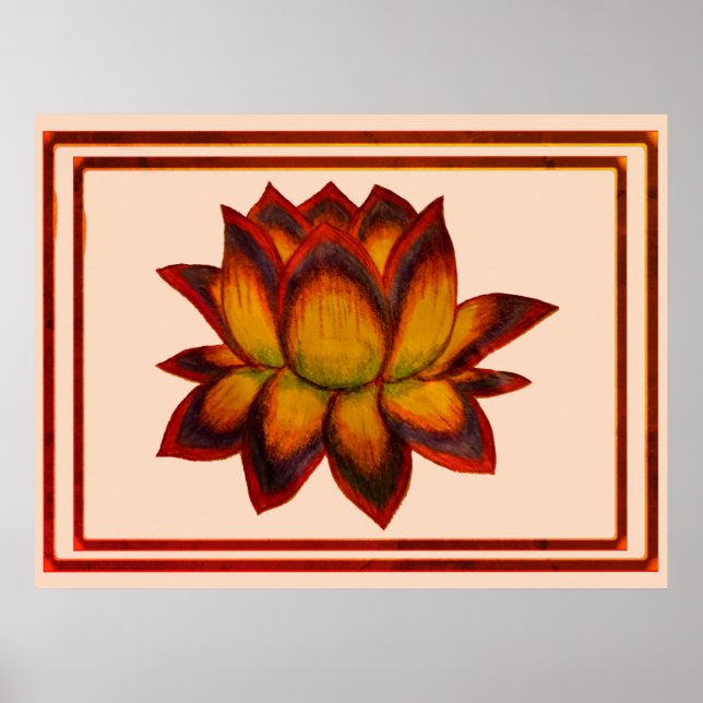Lotus Red Tones Print, Poster (Semi-Gloss) (Vorne)
