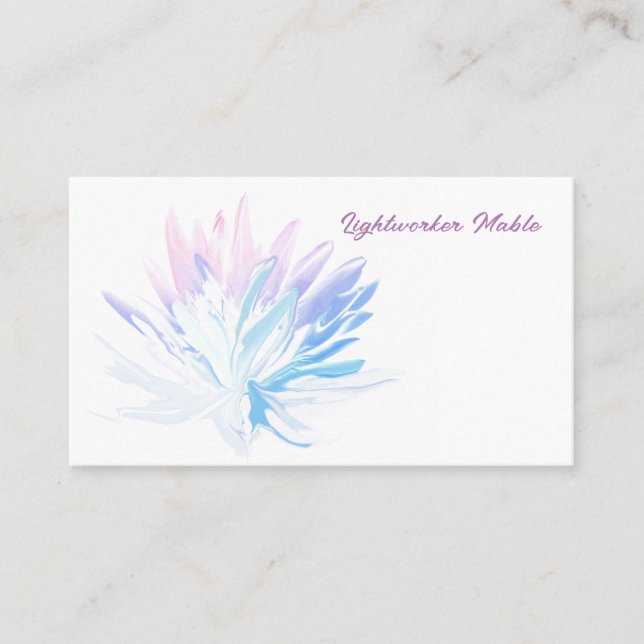 Lotus, Reiki, Spirituelle, Wasserfarben Visitenkar Visitenkarte (Vorderseite)