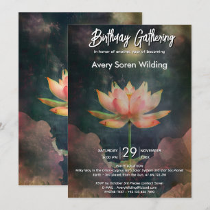 Lotus Rising   Sanftes Aquarell-Design Einladung