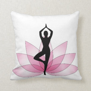 Lotus rosa weiße Yogiyoga-Zen-Vermittlungsstille Kissen