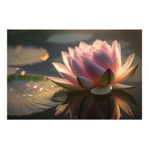 Lotus rose dans la lumière du matin Photo agrandis