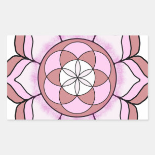 Lotus Rose Rechteckiger Aufkleber