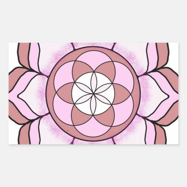 Lotus Rose Rechteckiger Aufkleber (Vorderseite)