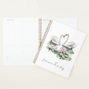 Lotus rose romantique cygnes floraux pour toujours