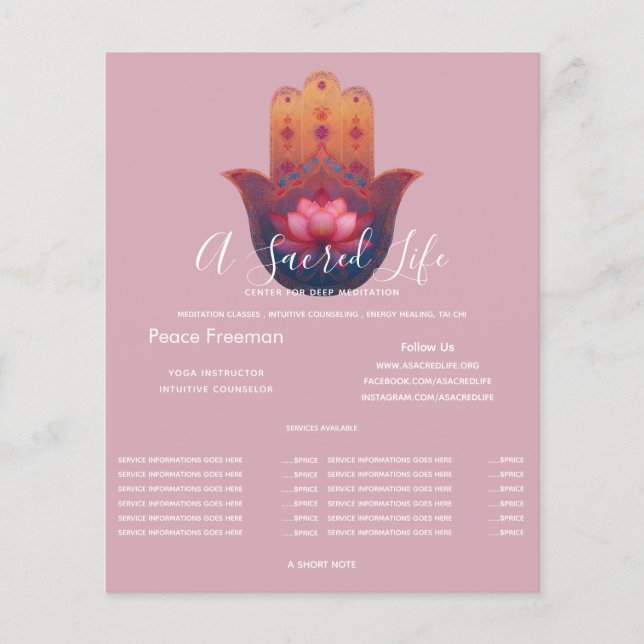 Lotus-Segen | Hamsa-Hand Flyer (Vorne)