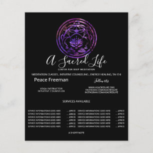 Lotus-Stille Lila Mandala-Design Flyer