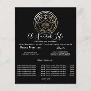 Lotus-Stille Silber-Mandala-Design Flyer