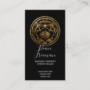 Lotus-Stillness   Goldenes Mandala-Design Visitenkarte