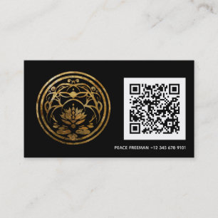 Lotus-Stillness   Goldenes Mandala-Design Visitenkarte
