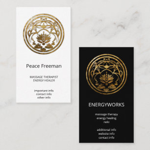Lotus-Stillness   Goldenes Mandala-Design Visitenkarte