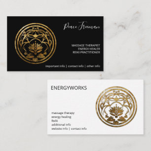 Lotus-Stillness   Goldenes Mandala-Design Visitenkarte