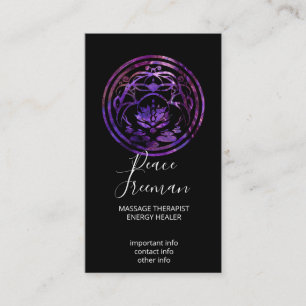 Lotus-Stillness   Purple Mandala-Design Visitenkarte