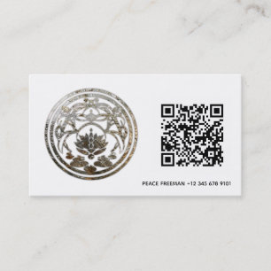 Lotus-Stillness   Silber-Mandala-Design Visitenkarte