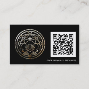 Lotus-Stillness   Silber-Mandala-Design Visitenkarte