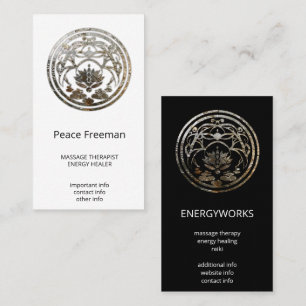 Lotus-Stillness   Silber-Mandala-Design Visitenkarte