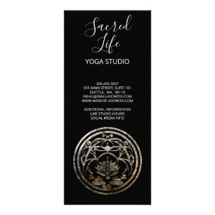 Lotus-Stillness Silber-Mandala-Design Werbekarte