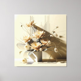 Lotus Structure in Beige Leinwanddruck