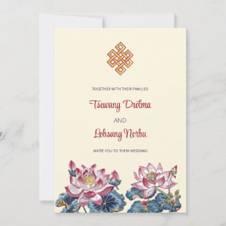Lotus Tibetan Art Wedding Einladung
