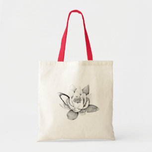 LOTUS TOTE BAG IN SCHWARZ UND WEISS TRAGETASCHE