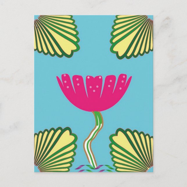 Lotus und Blätter Postkarte (Vorderseite)