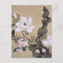 Lotus und Erect Rock von Chen Hongshou Postkarte