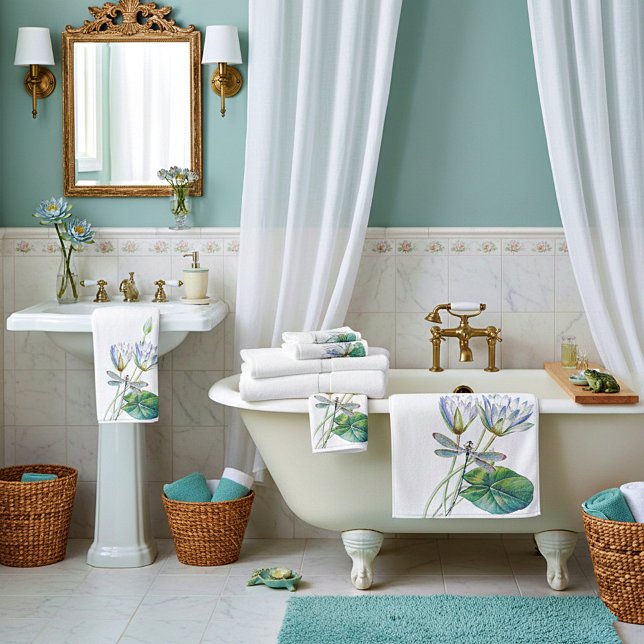 Lotus und Libelle Badhandtuch Set (Von Creator hochgeladen)