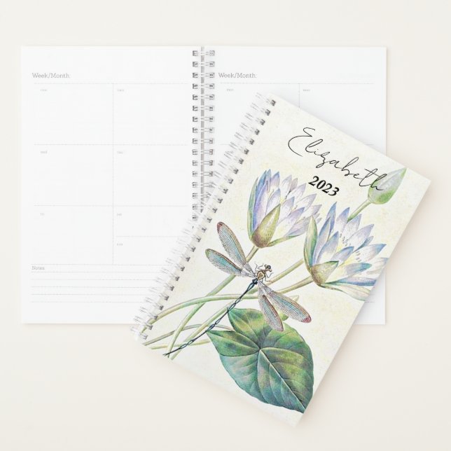 Lotus und Libelle personalisiert, benutzerdefinier Planer (Anzeige)