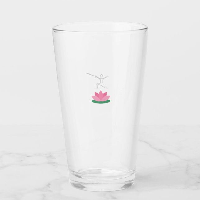 Lotus- und Schwertmeister-Wasserglas Glas (Vorderseite)